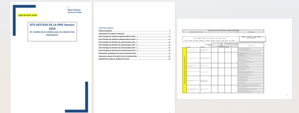 Modèle dossier GRCF E4 BTS GPME