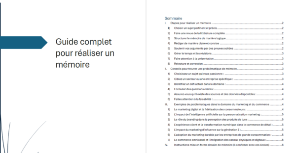guide pour réalisation de mémoire