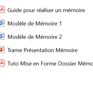 Kit mémoire avec présentation pour étudiant en Bachelor et master